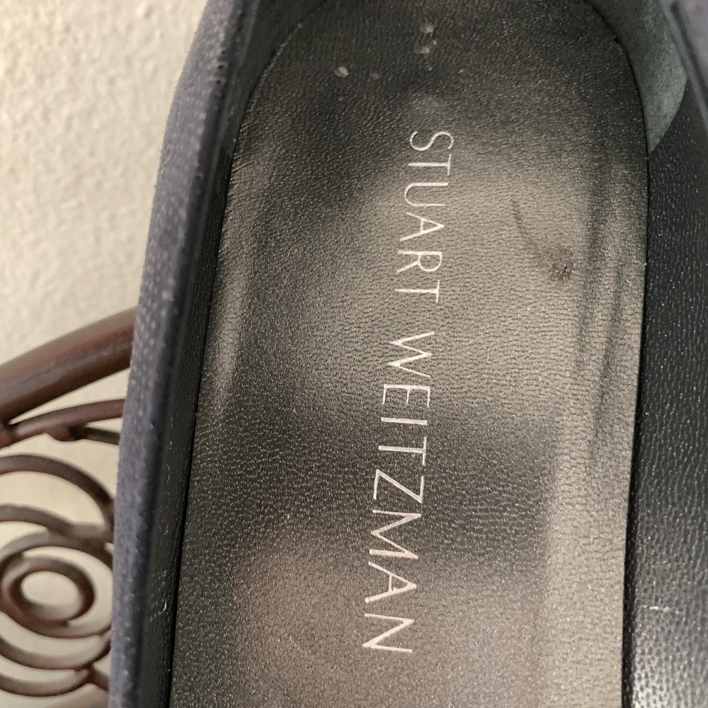 Stuart Weitzman Navy Blue Suede Ghillie Lace-Up Pumps Women's Size 8M - Picture 8 of 15